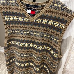 Y2K Tommy Hilfiger Men's Multicolor V-Neck Sweater Vest